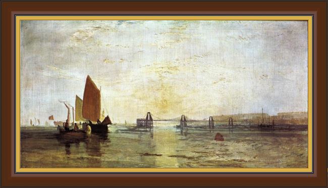Framed Joseph Mallord William Turner the chain pier, brighton painting