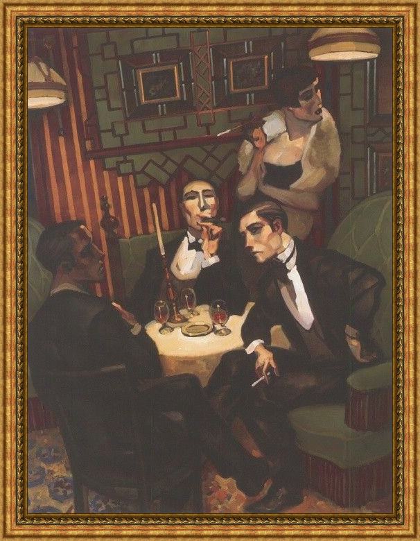 Framed Juarez Machado cigar cognac in the salon painting