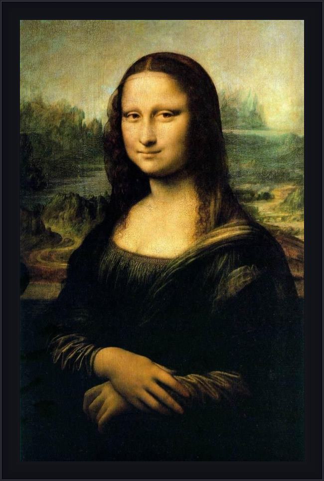 Framed Leonardo da Vinci mona lisa painting painting