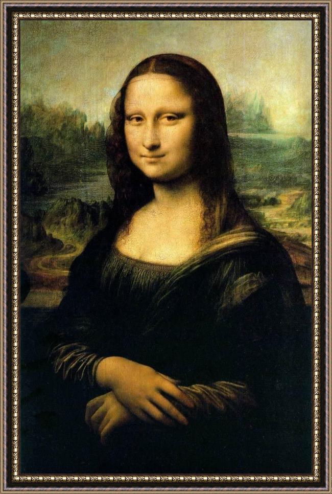 Framed Leonardo da Vinci mona lisa painting painting