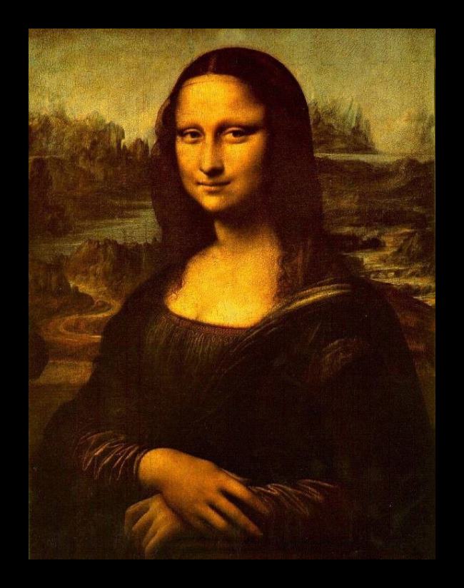 Framed Leonardo da Vinci mona lisa smile painting