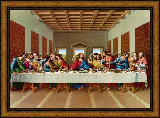 Framed Leonardo da Vinci the picture of the last supper painting