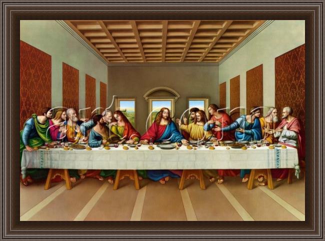 Framed Leonardo da Vinci the picture of the last supper painting