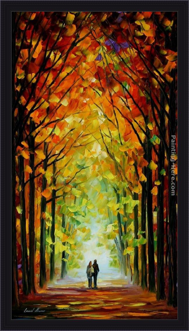 Framed Leonid Afremov altar of trees painting