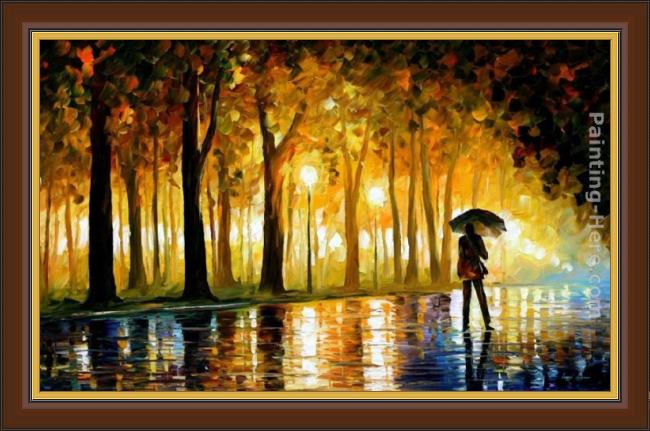 Framed Leonid Afremov bewitched park painting