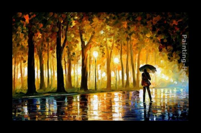 Framed Leonid Afremov bewitched park painting