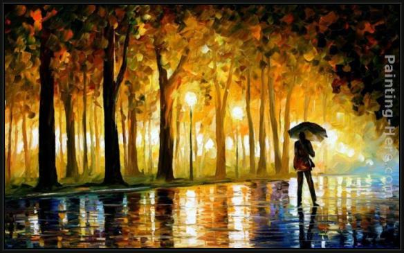 Framed Leonid Afremov bewitched park painting