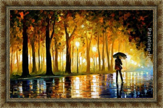 Framed Leonid Afremov bewitched park painting