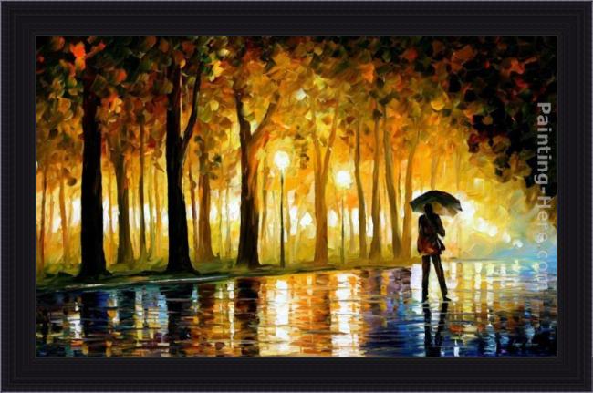 Framed Leonid Afremov bewitched park painting