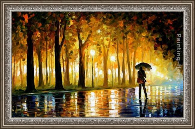 Framed Leonid Afremov bewitched park painting