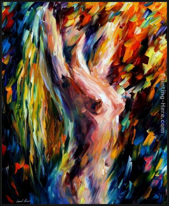 Framed Leonid Afremov sun painting