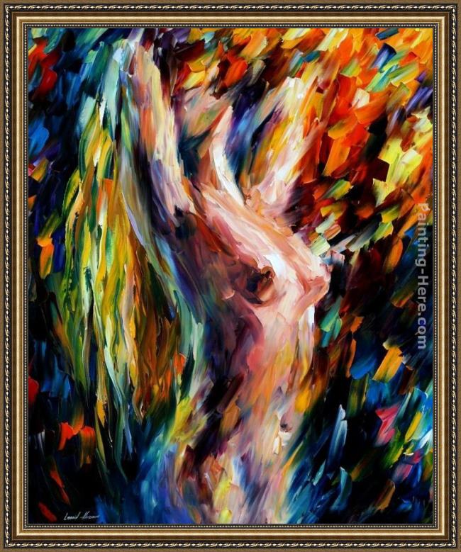 Framed Leonid Afremov sun painting