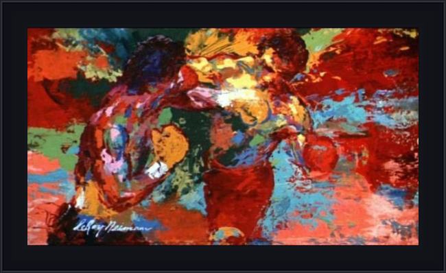 Framed Leroy Neiman rocky painting