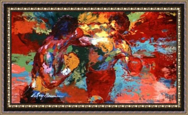 Framed Leroy Neiman rocky painting