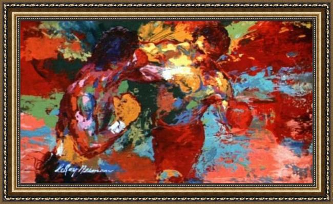 Framed Leroy Neiman rocky painting