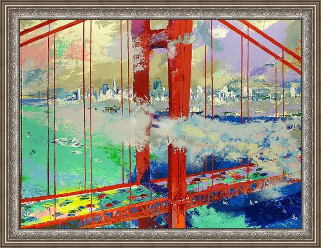 Framed Leroy Neiman san francisco by day painting