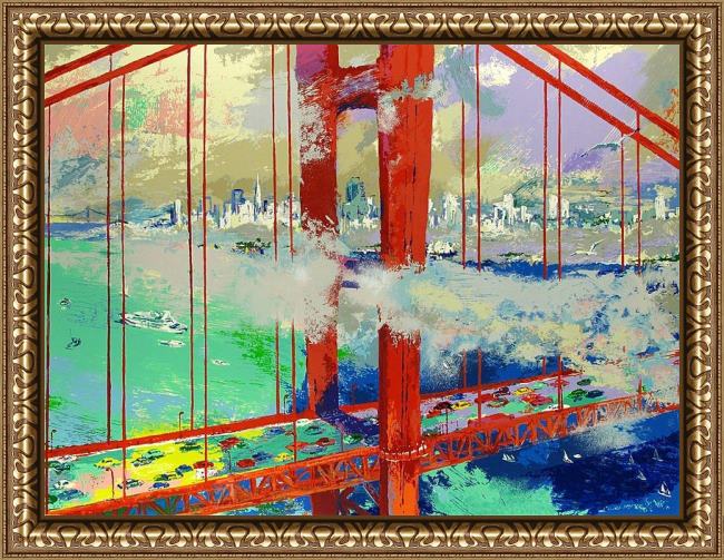 Framed Leroy Neiman san francisco by day painting