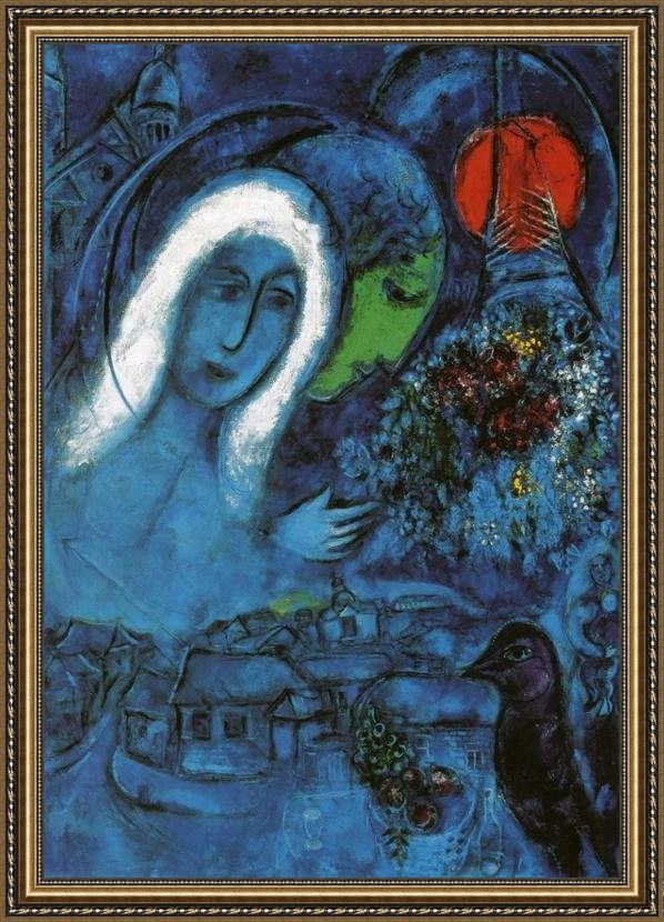 Framed Marc Chagall le champ de mars painting