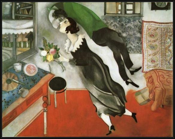 Framed Marc Chagall the birthday painting