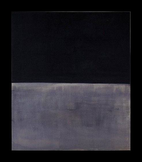 Framed Mark Rothko untitled black on gray painting