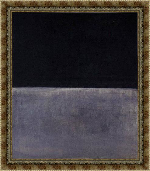 Framed Mark Rothko untitled black on gray painting