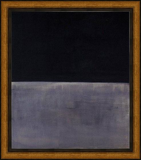 Framed Mark Rothko untitled black on gray painting