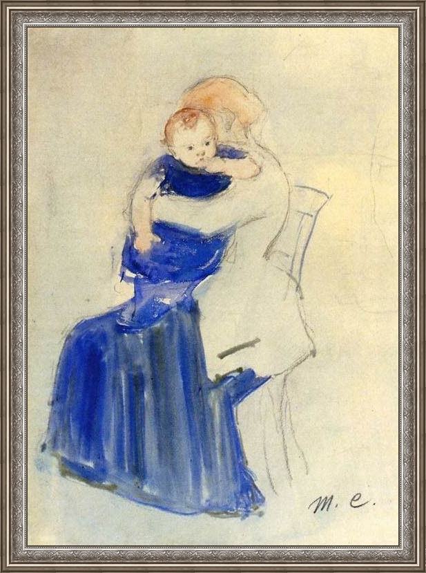 Framed Mary Cassatt mother and child 5 painting