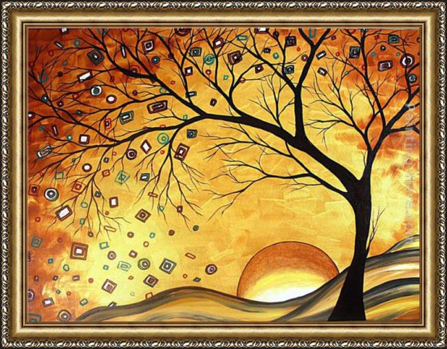 Framed Megan Aroon Duncanson dreaming in gold painting