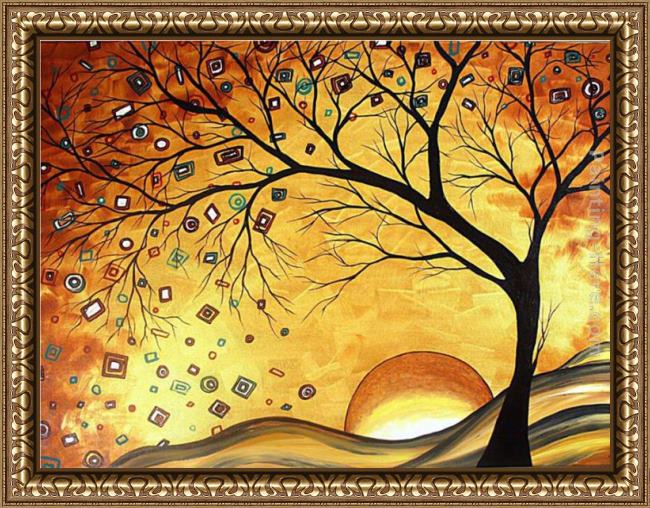 Framed Megan Aroon Duncanson dreaming in gold painting