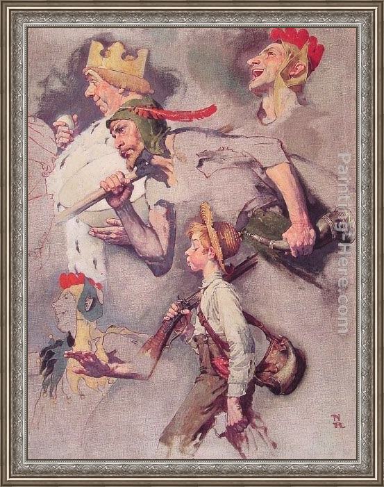 Framed Norman Rockwell the land of enchantment painting