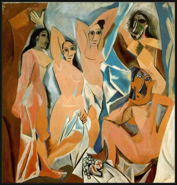 Framed Pablo Picasso les demoiselles davignon painting