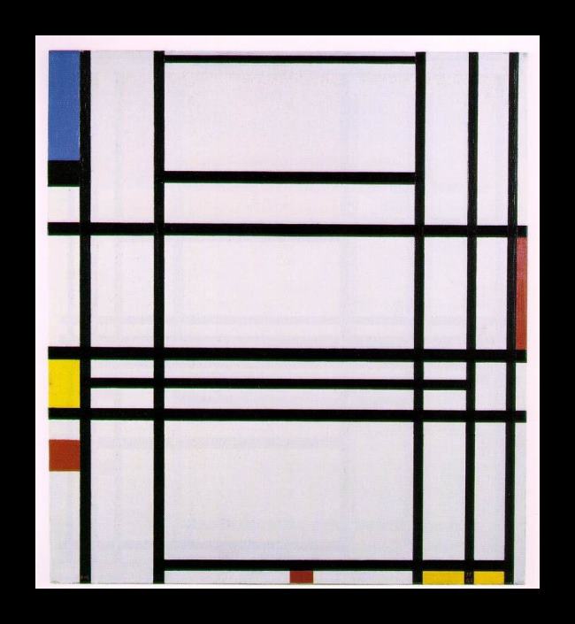 Framed Piet Mondrian composition no. 10 painting
