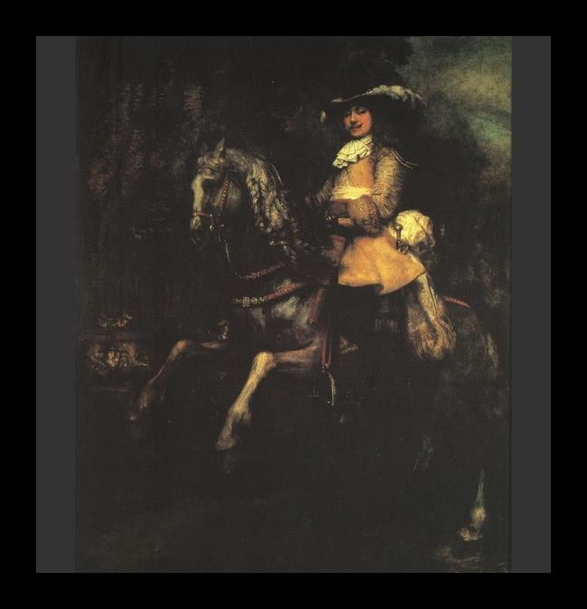 Framed Rembrandt frederick rihel on horseback painting
