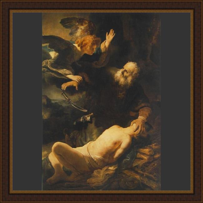 Framed Rembrandt the sacrifice of abraham painting