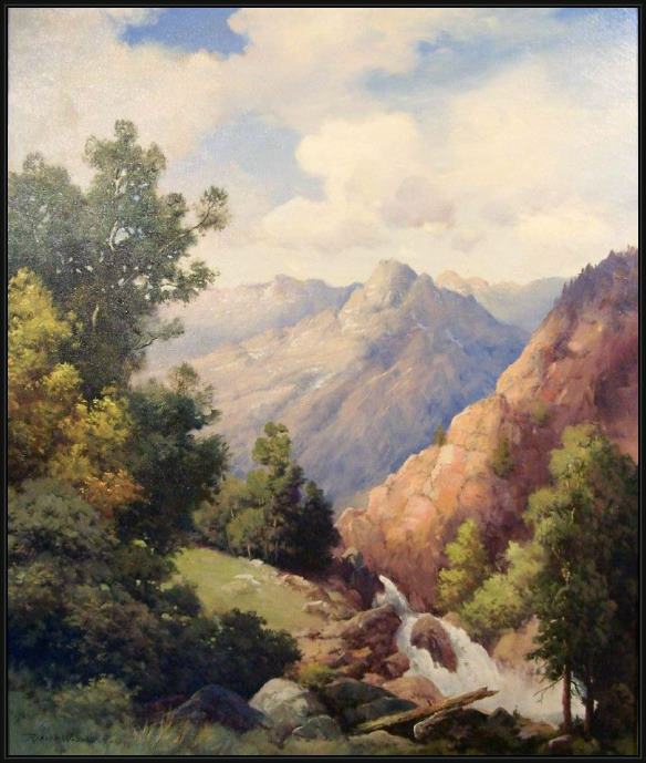Framed Robert Wood limpia creek, west texas painting