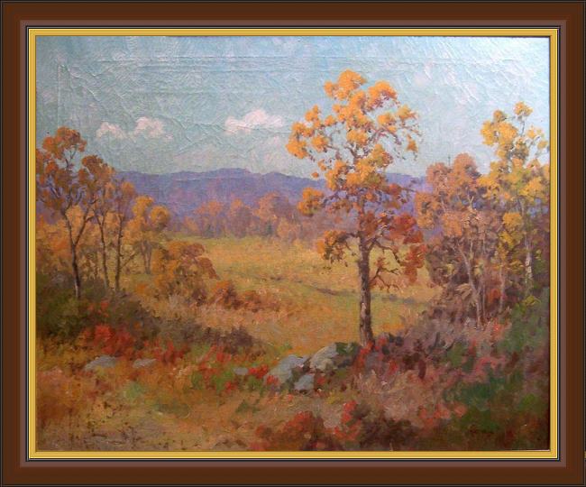 Framed Robert Wood west texas - fall painting