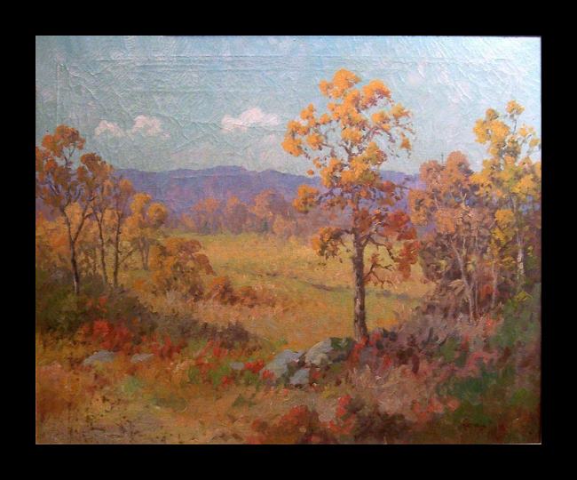 Framed Robert Wood west texas - fall painting