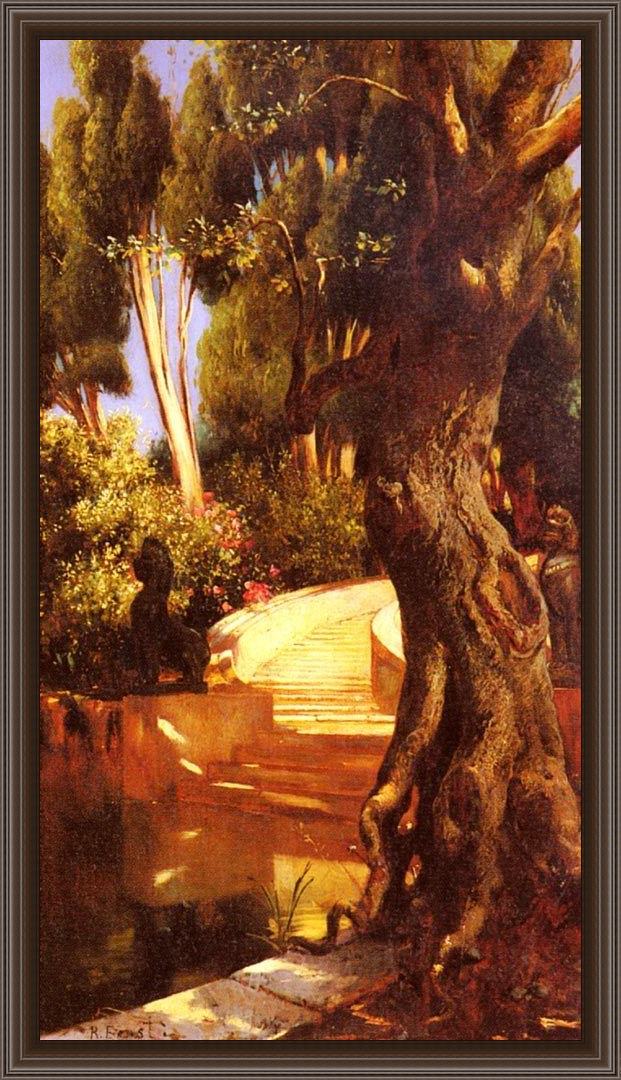 Framed Rudolf Ernst the staircase under the trees painting