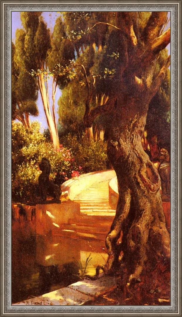 Framed Rudolf Ernst the staircase under the trees painting