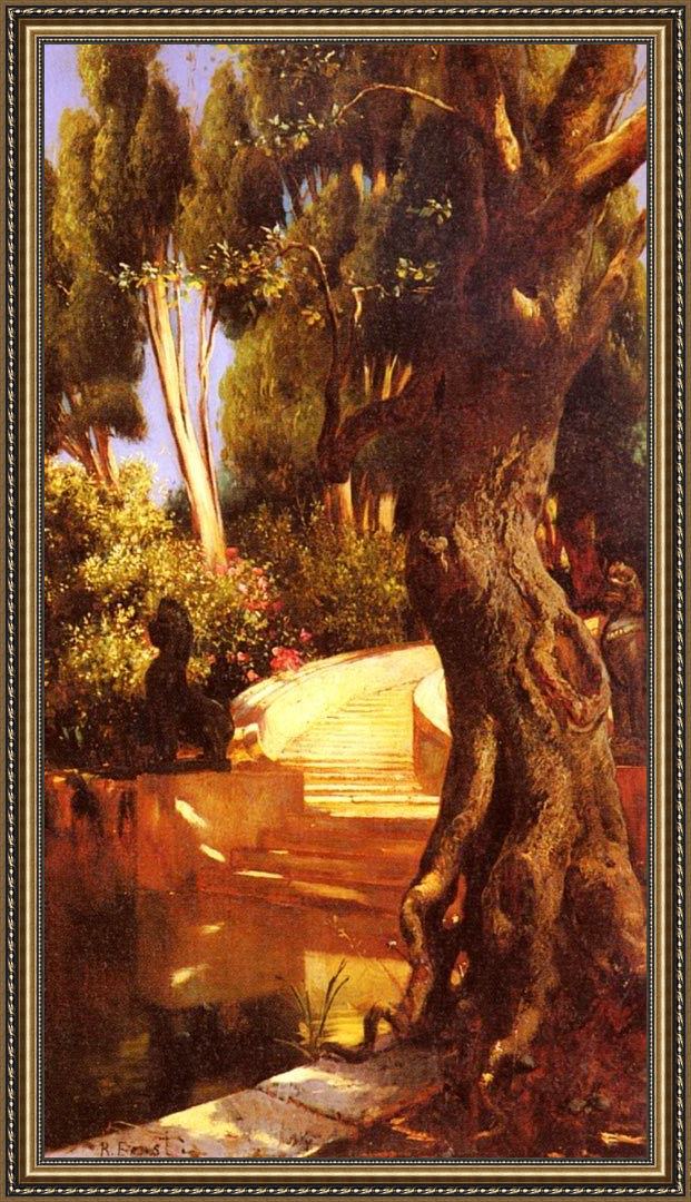 Framed Rudolf Ernst the staircase under the trees painting