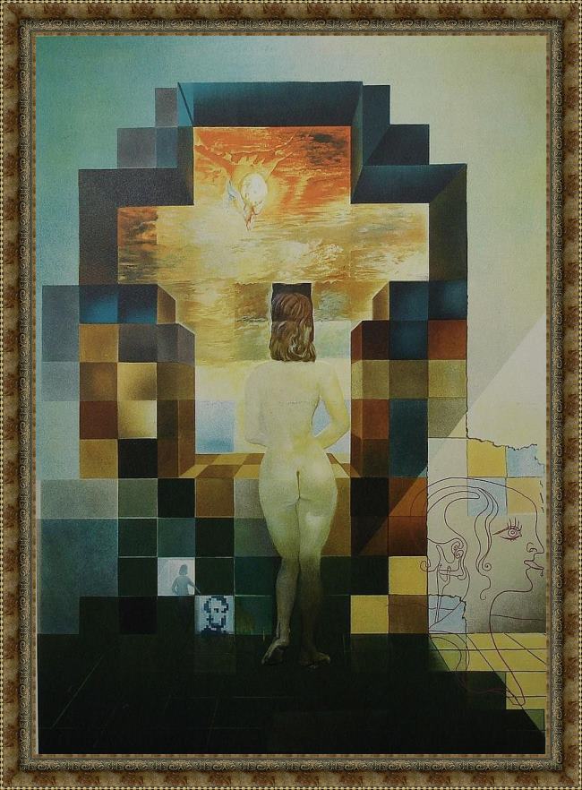 Framed Salvador Dali lincoln in dali vision painting