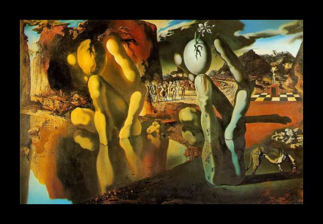 Framed Salvador Dali the metamorphosis of narcissus painting