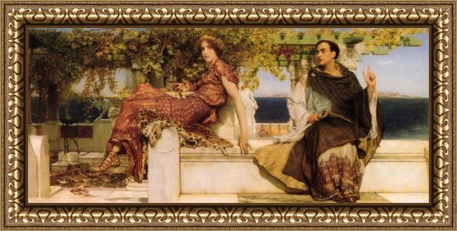 Framed Sir Lawrence Alma-Tadema the conversion of paula by saint jerome painting