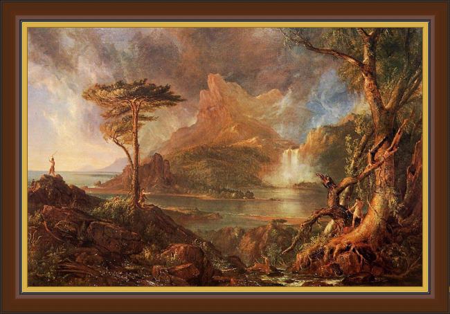 Framed Thomas Cole a wild scene painting