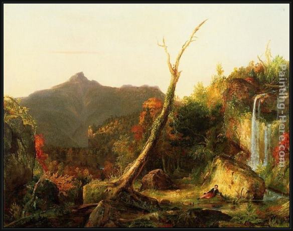 Framed Thomas Cole autumn landscape mount chocorua painting