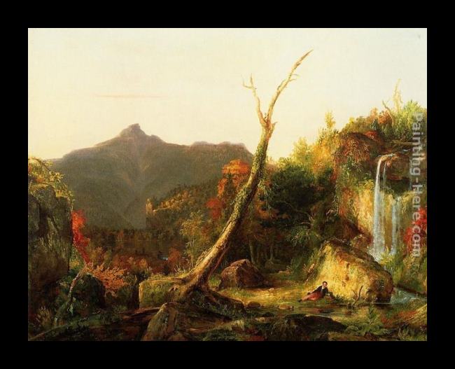 Framed Thomas Cole autumn landscape mount chocorua painting