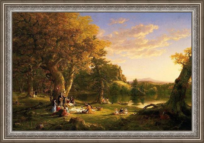 Framed Thomas Cole the picnic painting