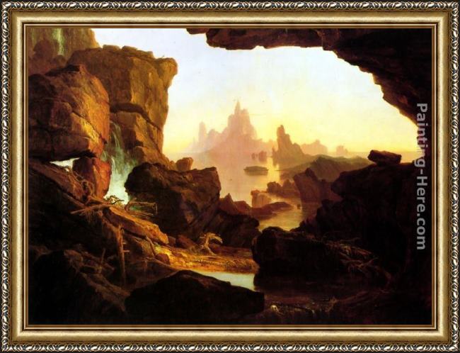 Framed Thomas Cole the subsiding of the waters of the deluge painting