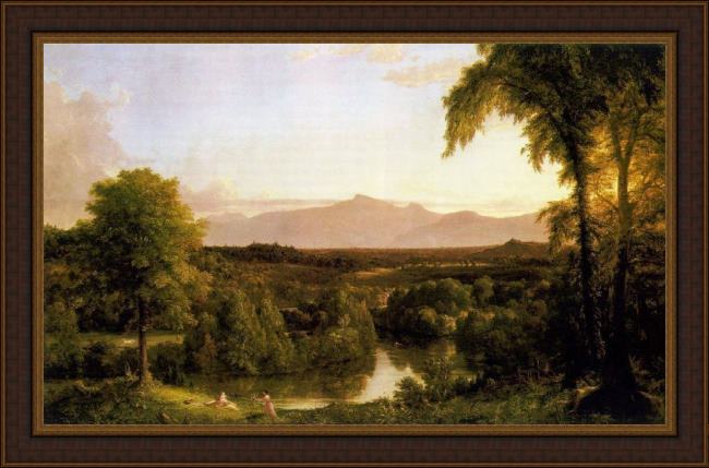 Framed Thomas Cole view on the catskill - early autumn painting