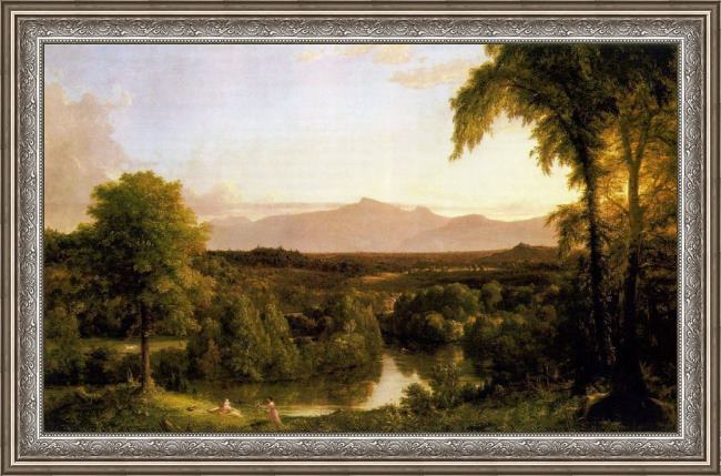 Framed Thomas Cole view on the catskill - early autumn painting